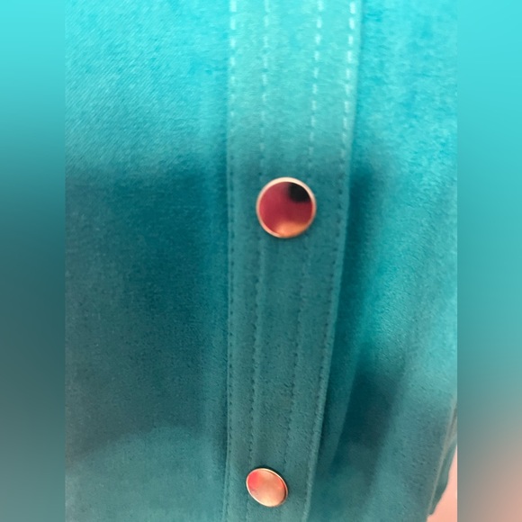 NWOT JM Collection Torquoise Jacket w/ 2 Breast Pockets and Snap Closure !! - Picture 7 of 16